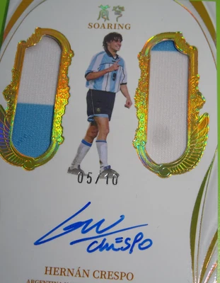Fansmall Argentina Hernan Crespo on card Auto Patch gold /10  Chelsea no Panini - Bild 1 von 4