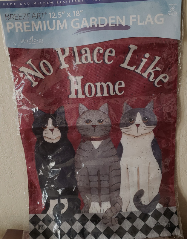 New Breezeart Premium Garden Flag With Cats "No Place Like Home" 12.5"x18"