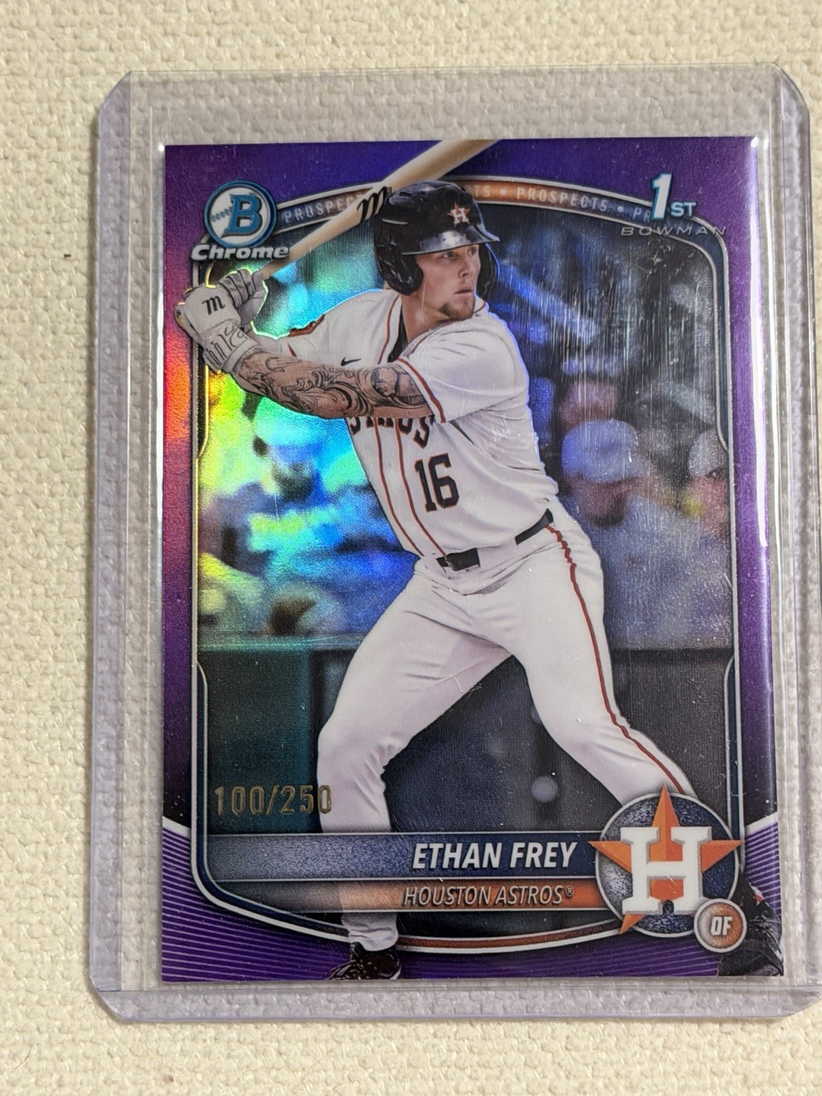 ETHAN FREY 2025 BOWMAN CHROME DRAFT 1ST PURPLE REFRACTOR /250 Q4060