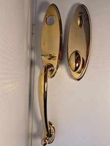 4411 Assa Abloy Emtek handleset Marietta polished brass single deadbolt egg knob