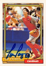 Tom Pagnozzi autographed baseball card 1992 Topps #448 (St Louis Cardinals)