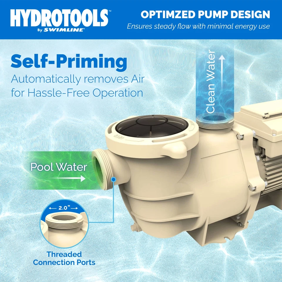 Swimline Hydrotools Variable Speed Self Priming 6660 GPH Filter Pump for Pools - Image 4 of 4