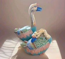 Vintage Japanese Pair of Kutani Geese Ducks Porcelain Clay~Andrea by Sadek