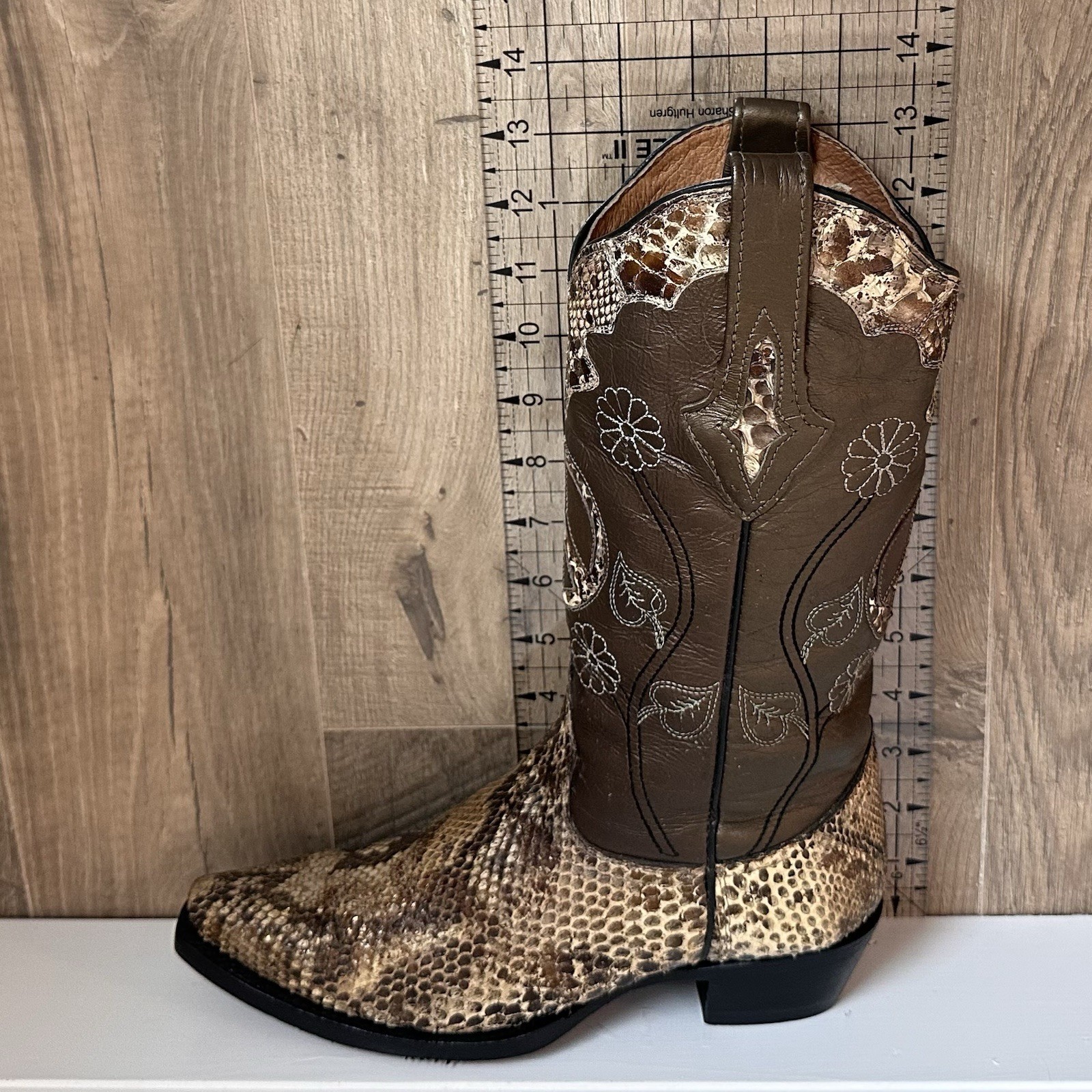 Resistol by Lucchese Python Boots 7 B Womens Cowg… - image 19