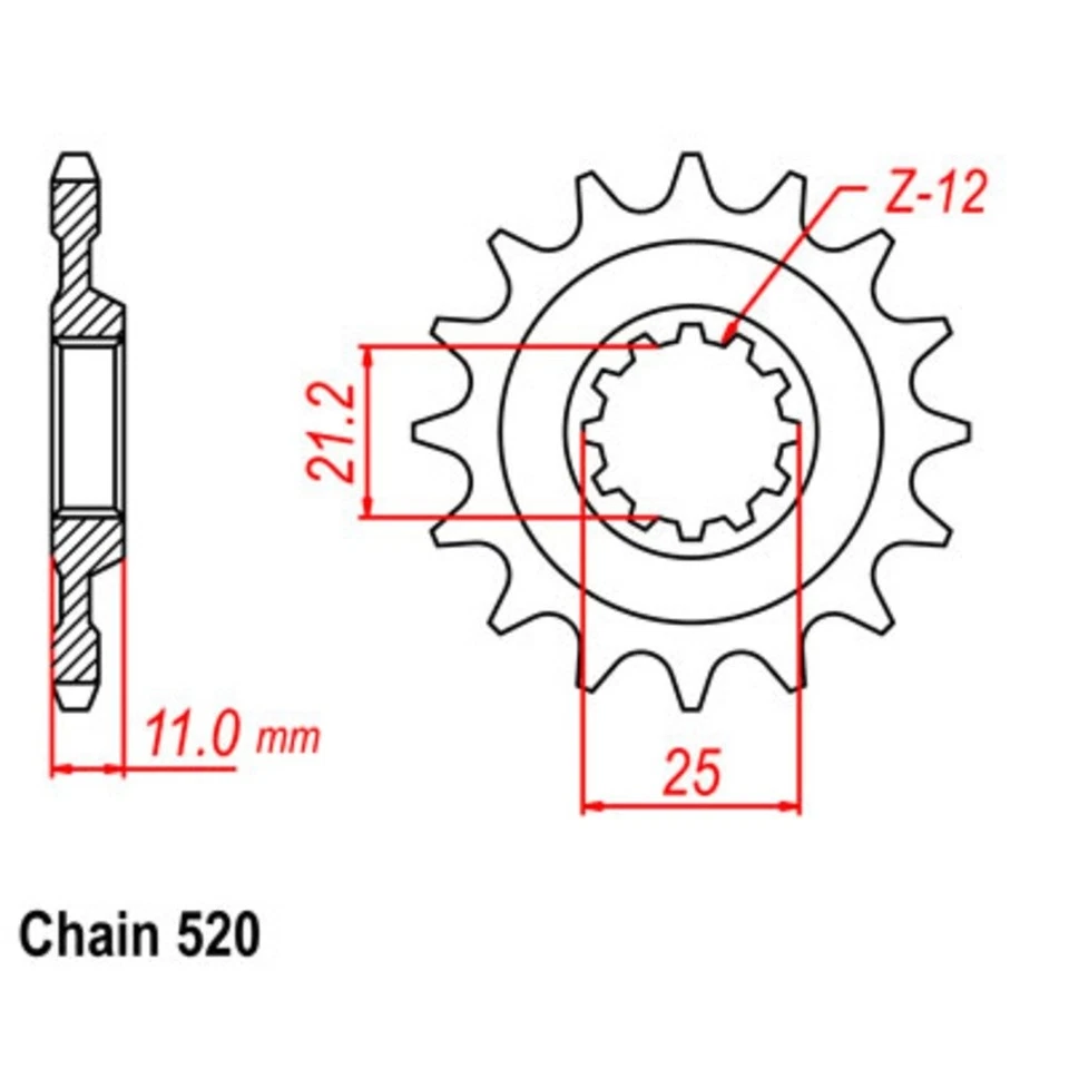 Sprocket Front Stealth 520-13T  for HUSQVARNA SM 450 R ie 2008 2009 2010 Foto 2 de 2