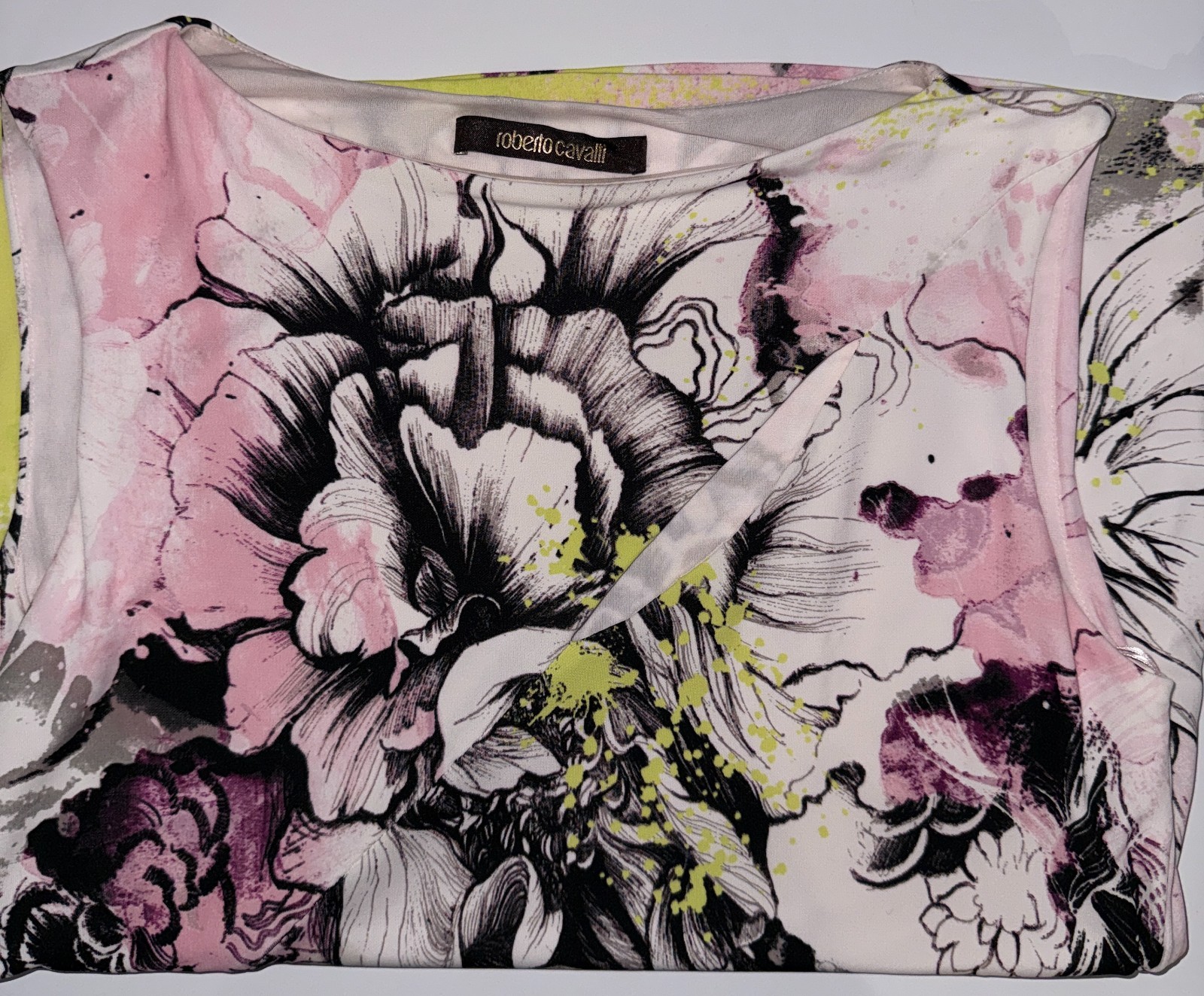 Rare Vintage Roberto Cavalli High Neck Cutout Sleeveless small Y2K Floral print image 4