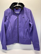 Woman's Puma High Neck Full Zip Purple Jacket Large