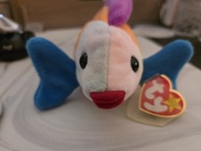 Ty Beanie Babies Lips Fish Plush with Tags, 1999, Ages 3 and up.  2 of 2 Ylw