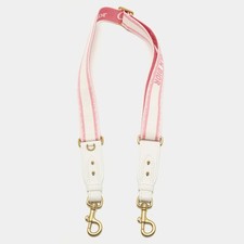 Borsa a tracolla Dior rosa fluo bianca ricamata in tela e pelle