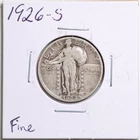 1926-S 25C Standing Liberty Quarter Dollar in Fine Condition #5521
