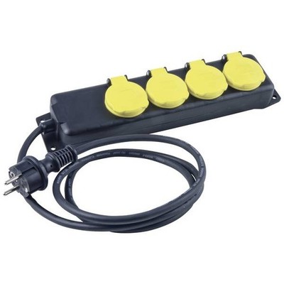 Heitronic 45058 Switchless Multi-Outlet Black Yellow Bam Protector