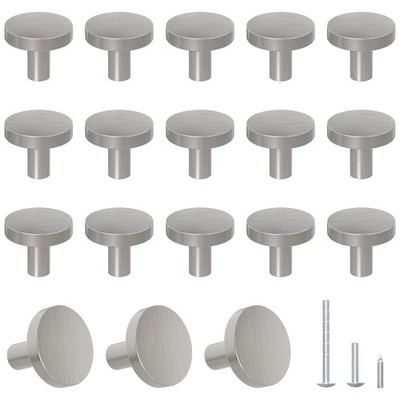 18 Pack Cabinet and Drawer Knobs, Bifold Barn Door Handle- Stylish Round Pull...