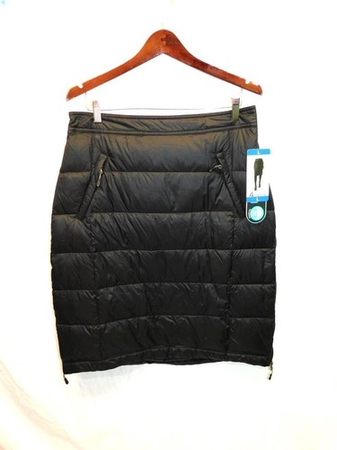 Adventure Sz L NWT Black Quilted Down Snow Skirt Insulated Side Zip Knee Winter