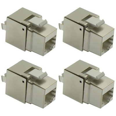 4 Pcs Cat6 RJ45 Ethernet LAN Network Shielded Keystone Jack 110 Punch Down 8P8C