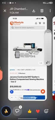 Janome continental M17 quilters edition computerized sewin and embroidery machin