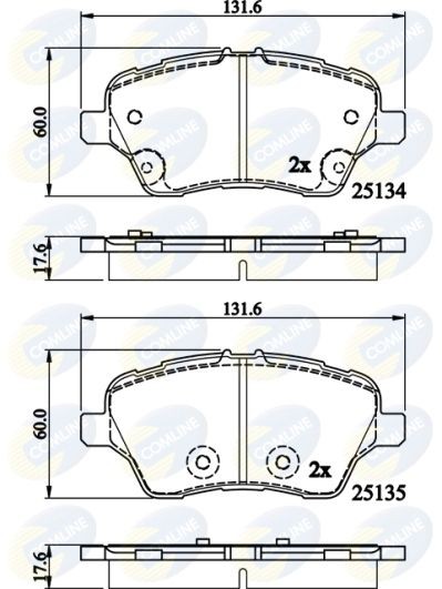 Brake Pad Set For Disc Front Fits Ford B-Max Fiesta Focus COMLINE CBP02197