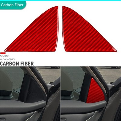 Red Carbon Fiber Interior A-pillar Panel Cover For Nissan Rogue X-Trail 2021-25