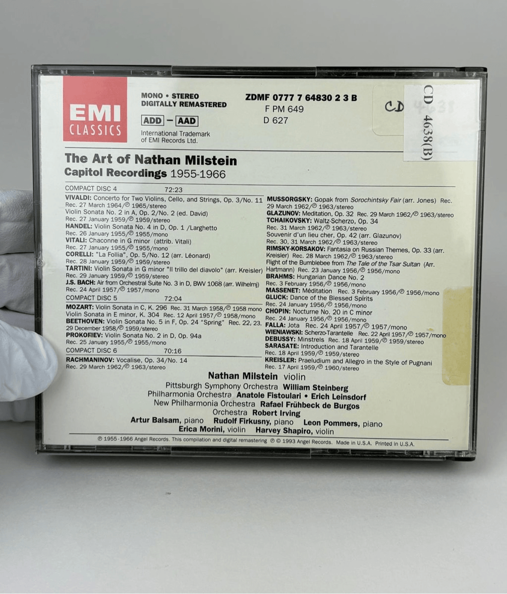 The Art of Nathan Milstein Original Capitol Recordings EMI