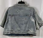 Y2K Platinum Plush Women's Embellished Jean Jacket Short Sleeve NWT Sz 3X — photo 2