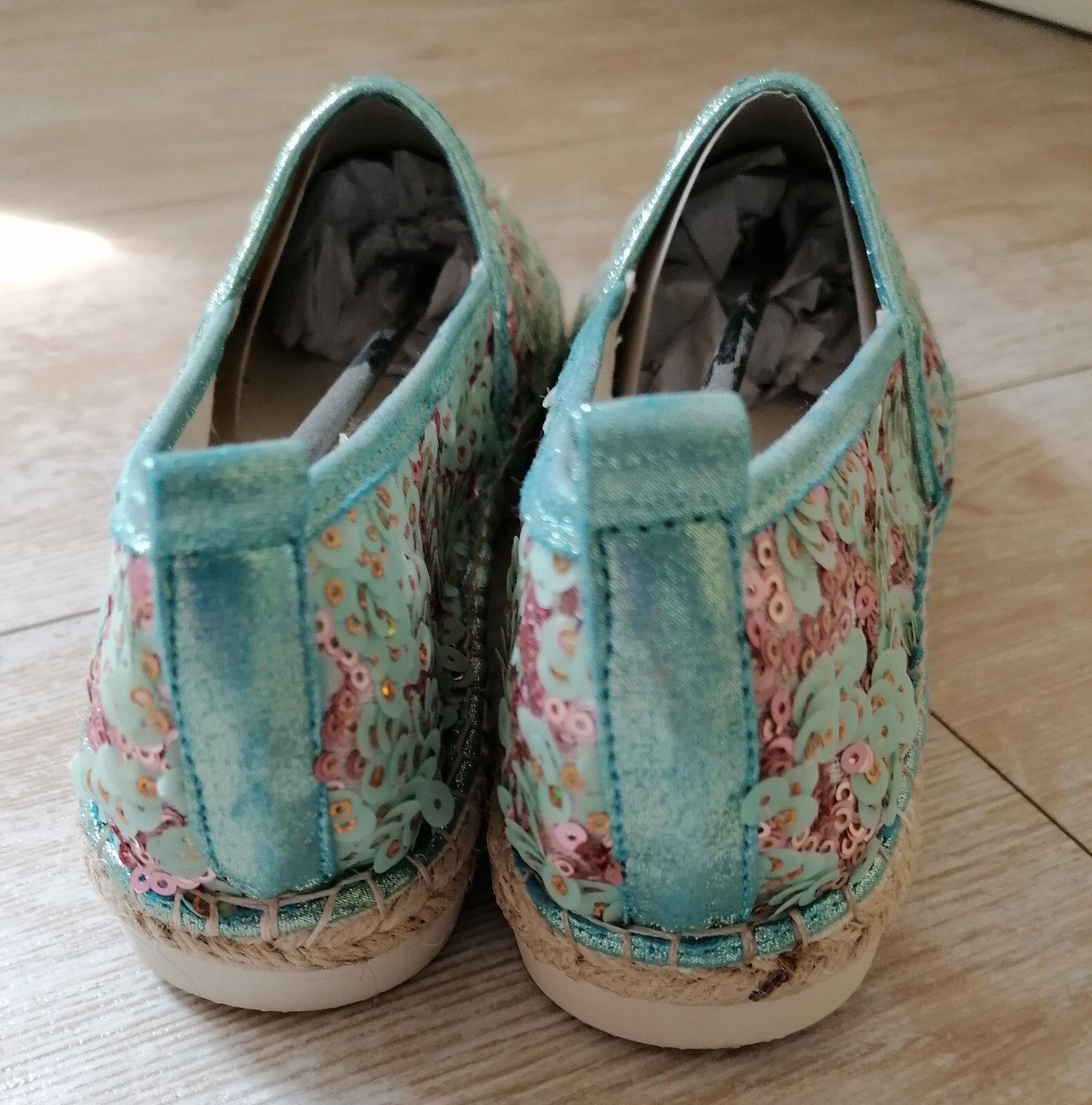 XYXYx Damen Schuhe Sommerschuhe Espadrilles Sandalen Slipper grün rosa