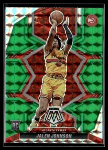 2021-22 Panini Mosaic Green Prizm Jalen Johnson Rookie Atlanta Hawks #228
