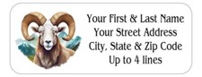 150 Ram Mountain Horns  Return Address Labels Personalized Printed  1 x 2 5/8