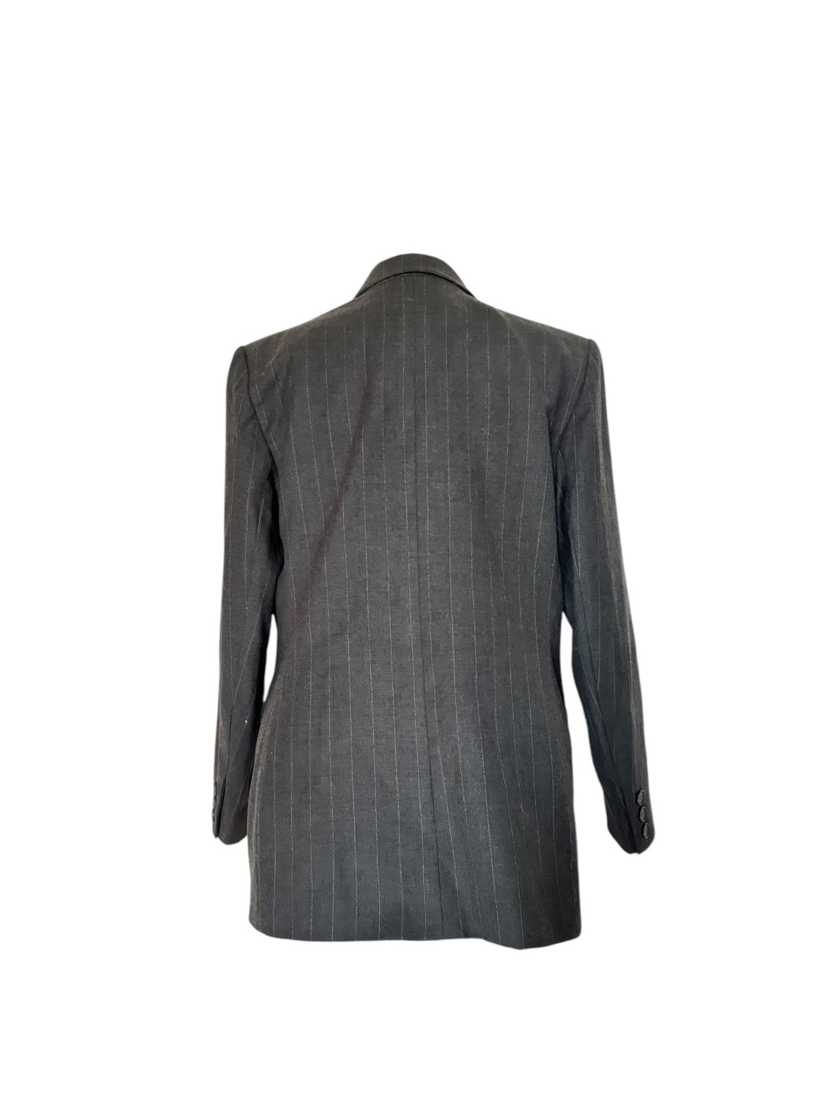 Giacca doppiopetto Yves Saint Laurent vintage grigia a righe lana taglia 44 M