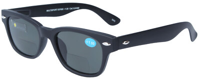 Angesagte Sonnenbrille mit praktischem Nahteil / Leseteil in Schwarz  Multisport