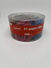 Staples- 1 Size Vinyl-Coated-Paper Clips-1000/Tub New