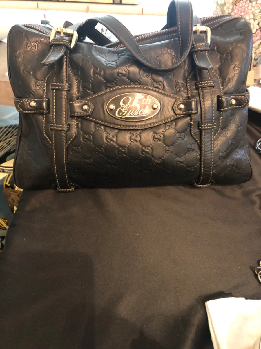 GUCCI GUCCISSIMA 85TH ANNIVERSARY BLACK HANDBAG PRE OWNED eBay