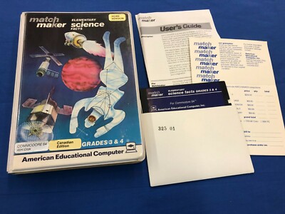 Commodore 64 48K Disk Match Maker Elementary Science Facts Grades 3 & 4 AEC 6002