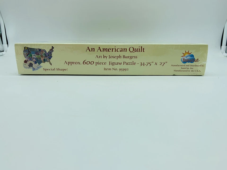 An American Quilt Jigsaw Puzzle USA Map Shaped Sunsout 600 Pieces Brand New - Image 2 of 4