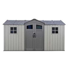 Lifetime Outdoor Plastic Storage Shed Side Entry Heavy Duty Apex Roof For Garden