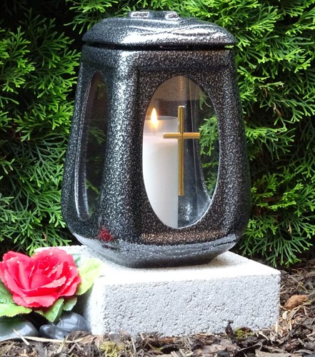 Grablaterne mit Sockel Grablampe Laterne Grableuchte Grablicht