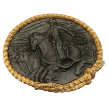 Western Heritage Museum Buckle Collection Fm 91 Pewter US Vtg Belt Buckle Cowboy