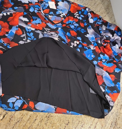 New! The Limited Size 2X Blouse w/tank Bright Clorful Watercolor Floral Office - Picture 7 of 15