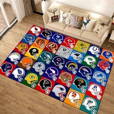 American Football Rug,Football Helmet Rug,Sports Rug,Area Rug,Gift For Him,