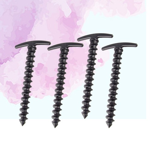 10 Pcs Heavy Duty Stakes Camping Pegs Sand Nylon Nails Screw Tent