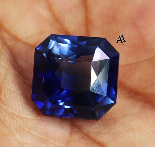 23.10 Ct Natural Rare Kashmir India Blue Sapphire Square Loose Unheated Gemstone - Picture 3 of 8