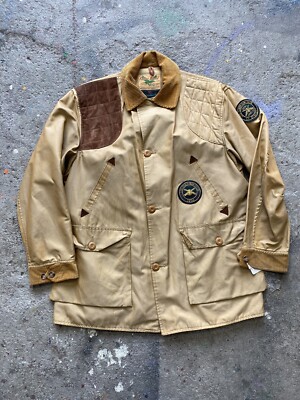 Vintage Abercrombie Fitch Falcon Brand Hunting Jacket Corduroy Collar Sz  Large