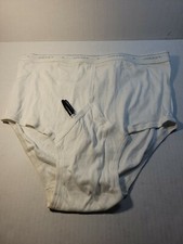 Vtg Jockey Classic Mens 42 White Cotton Inverted Y Front Briefs Underwear   