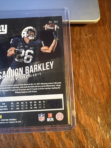 Saquon Barkley 2018 Panini Prestige Rookie Xtra Points Purple Rookie RC #261 - Picture 5 of 6