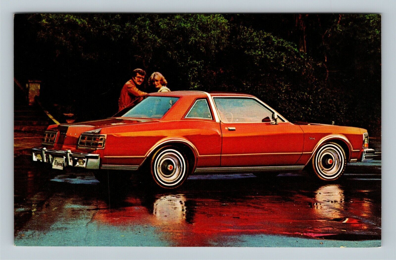 Automobile-Dodge Diplomat Medallion, 2-Door, Red Hardtop Vintage Postcard