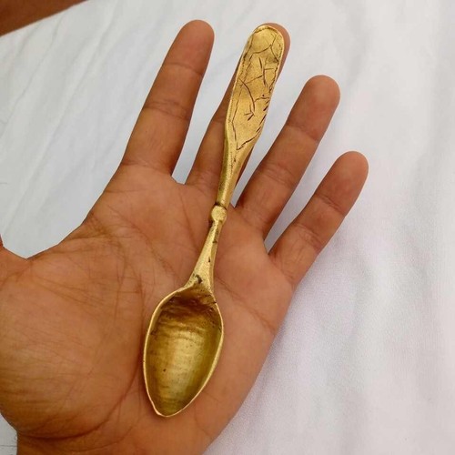 ANTIQUE Small Spoon Vintage Handmade Old copper Handcrafted Hammer Work 1850's - Picture 5 of 17