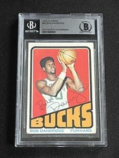HOF BOB DANDRIDGE 1972-73 TOPPS SIGNED AUTOGRAPHED CARD BECKETT BAS AUTHENTIC
