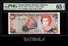 CAYMAN ISLANDS 10$ DOLLARS 1998 Pick-23 PMG 65 GEM UNC EPQ