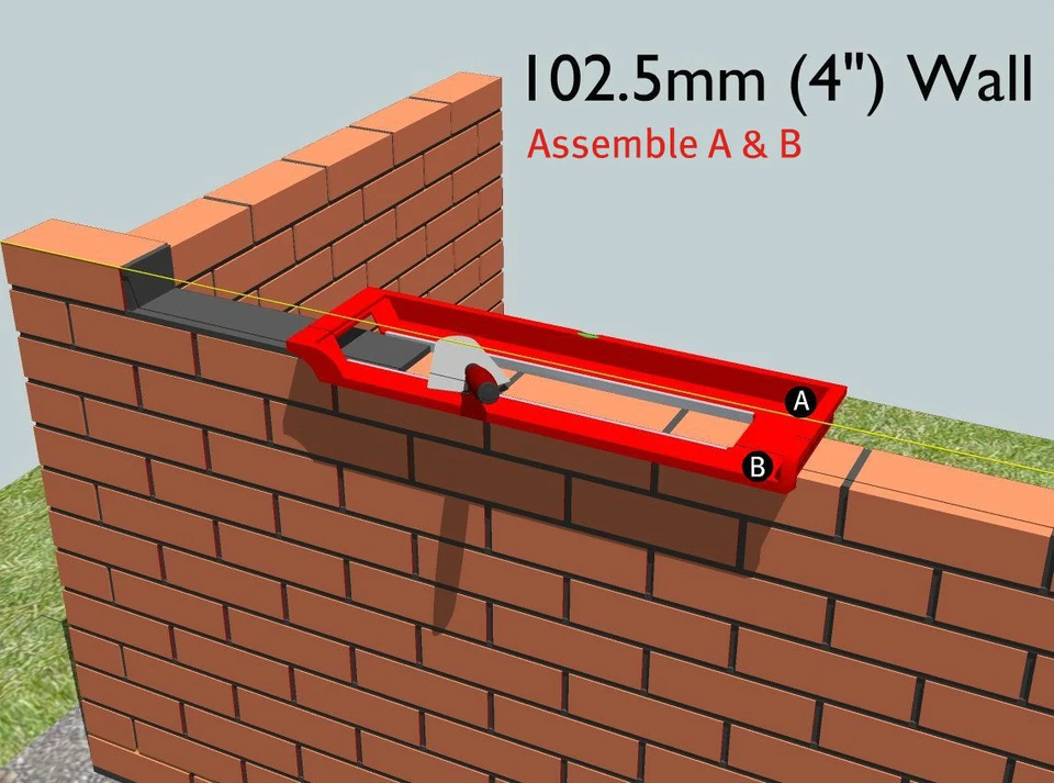 Bricky - Wall Building / Bricklaying Tool + trowel (Adjustable Model)  - Image 4 of 4