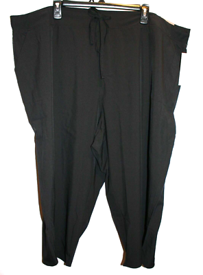Peace Pearls Crop Pants 3X Black W/ Pockets Elastic Waist Wind Pant NEW  NWT