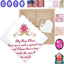 Luxury Cotton Wedding Handkerchief   Elegant Gift for Bride from Mother in Law