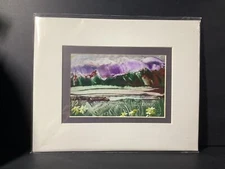 "Bouis" by Linda Denton - 8" x 10" Encaustic Painting - Fantasy Landscape - New